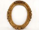 Carved oval frame golden flowers frame french antique shells XVIII