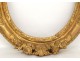 Carved oval frame golden flowers frame french antique shells XVIII