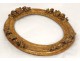 Carved oval frame golden flowers frame french antique shells XVIII