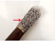 Silver metal pommel wooden cane flowers animals monkey french nineteenth cane