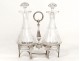 Vinegar cruet pair crystal silver St. Louis XIX Coq Paris