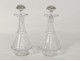 Vinegar cruet pair crystal silver St. Louis XIX Coq Paris