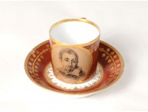 Sèvres porcelain saucer portrait Domenico Zampieri Manufacture 19th