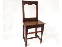 Lorraine french antique chair flesh eighteenth century oak