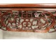 Console table of exotic wood carved marble altar Chinese XIX flowers