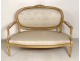 Salon Louis XVI giltwood armchairs bench Napoleon III nineteenth flowers