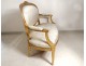 Salon Louis XVI giltwood armchairs bench Napoleon III nineteenth flowers