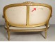 Salon Louis XVI giltwood armchairs bench Napoleon III nineteenth flowers