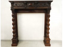 Decorative trim element dragons carved fireplace eighteenth columns