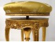 Piano stool Louis XV gilt wood scultpé shells stool Napoleon III nineteenth