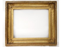 Wooden frame stuccoed golden acanthus leaves french antique frame nineteenth century