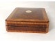 Box set box magnifier amboine wood chips rose Napoleon III XIXth century