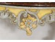 Console Louis XV carved wood painted shell royal red marble XVIII