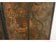 Screen 4 Cordoba leather wooden polychrome flowers leaves foliage XIX