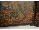 Screen 4 Cordoba leather wooden polychrome flowers leaves foliage XIX