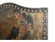 Screen 4 Cordoba leather wooden polychrome flowers leaves foliage XIX