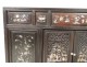 Small cabinet furniture wood pearl Indochina Vietnam characters pagodas nineteenth