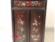 Small cabinet furniture wood pearl Indochina Vietnam characters pagodas nineteenth