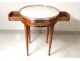 Drum table Louis XVI inlaid rosewood marble Napoleon III nineteenth