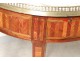 Drum table Louis XVI inlaid rosewood marble Napoleon III nineteenth