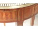 Drum table Louis XVI inlaid rosewood marble Napoleon III nineteenth