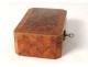 Box jewelry box inlaid wooden cubes rose brass Napoleon III nineteenth