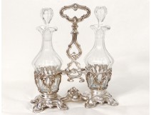 Vinegar cruet door silver Minerva crystal silver french XIX