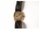 Wristwatch 18k solid gold vintage leather watch french twentieth century