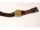 Wristwatch 18k solid gold vintage leather watch french twentieth century