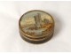 Miniature Round Box Tour de Nesle Paris golden brass flowers eighteenth century