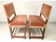 Pair of Louis XIII chairs carved walnut antique french foliage flesh XVIIè