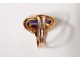 Ring 18K solid gold amethyst gold ring twentieth century