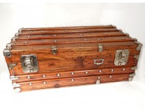 Malle Safety Officer antique travel trunk camphor twentieth century metal