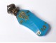 Bottle blue opaline silver salts gilding gilt flowers nineteenth century