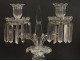 Pair candlesticks candelabra 2 lights crystal Baccarat chandelier medallion twentieth