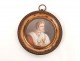 Miniature portrait painted round Emperor Napoleon Lenoir nineteenth bronze