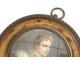 Miniature portrait painted round Emperor Napoleon Lenoir nineteenth bronze