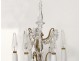 Pair of large gilt bronze chandeliers 6 lights cut crystal pendants XIX