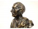 Voltaire bust sculpture in marble and gilt bronze, 18th