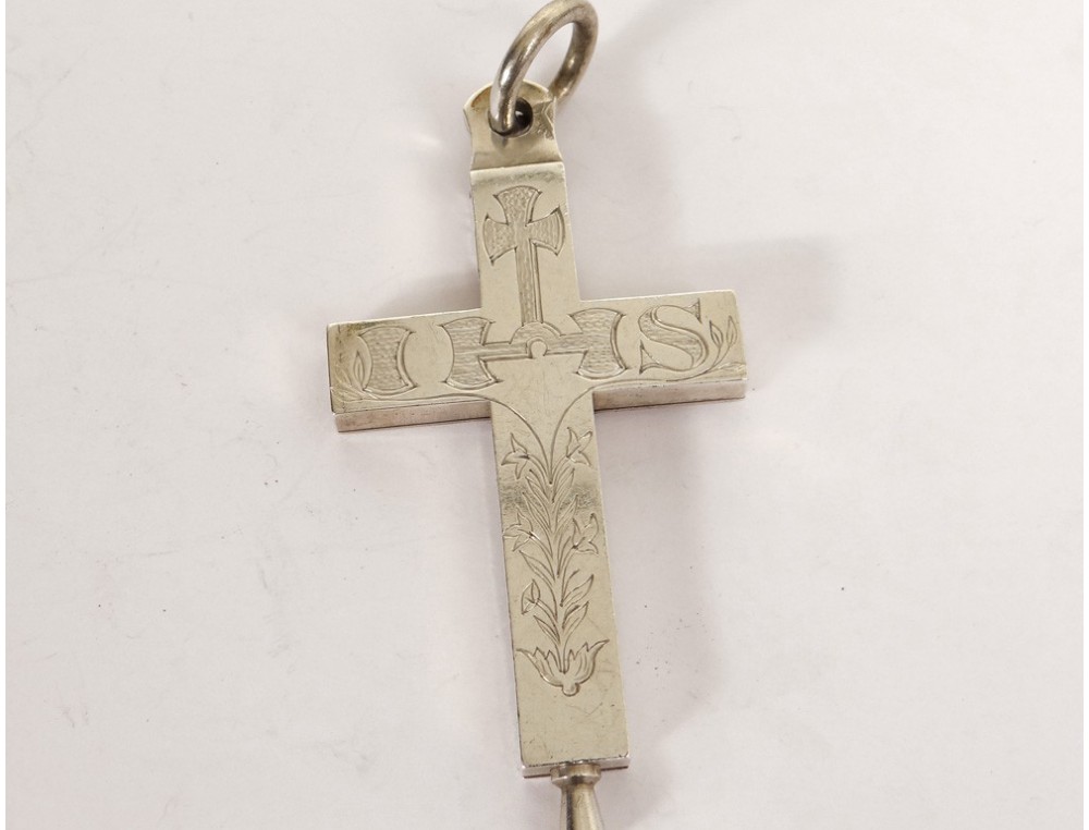 Cross reliquary pendant silver reliquary cross crucifixion XIX