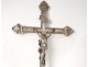 Great cross of Christ procession crucifix silvered bronze Virgin Mary XIX