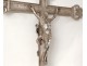 Great cross of Christ procession crucifix silvered bronze Virgin Mary XIX