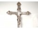 Great cross of Christ procession crucifix silvered bronze Virgin Mary XIX