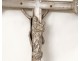 Great cross of Christ procession crucifix silvered bronze Virgin Mary XIX