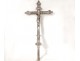 Processional cross Christ bronze silver crucifix Virgin Mary XIXth century