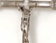 Processional cross Christ bronze silver crucifix Virgin Mary XIXth century