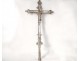 Processional cross Christ bronze silver crucifix Virgin Mary XIXth century