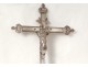 Processional cross Christ bronze silver crucifix Virgin Mary XIXth century