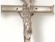 Processional cross Christ bronze silver crucifix Virgin Mary XIXth century