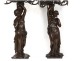 Pair of large candelabra candelabra bronze caryatids female lion ancient 19th